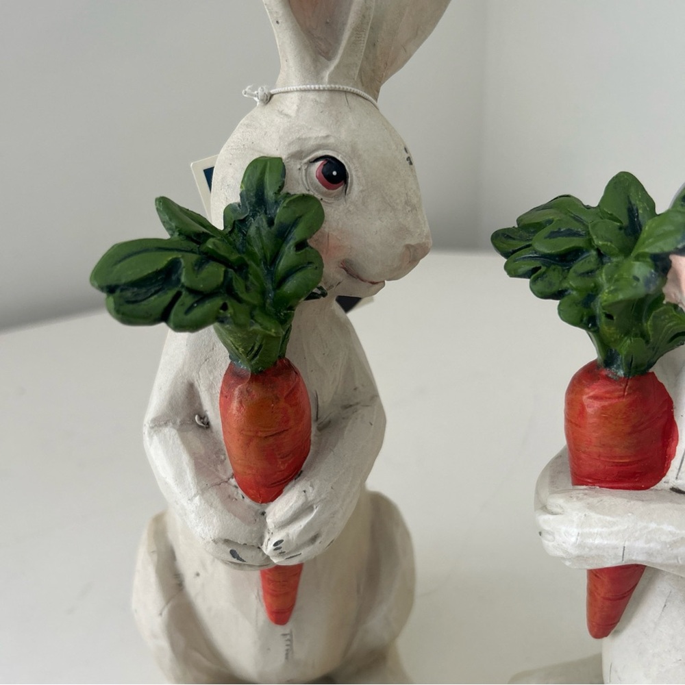 White Bunny Figurines with Carrots by Martha Stewart Set of 2 - Picture 5 of 9